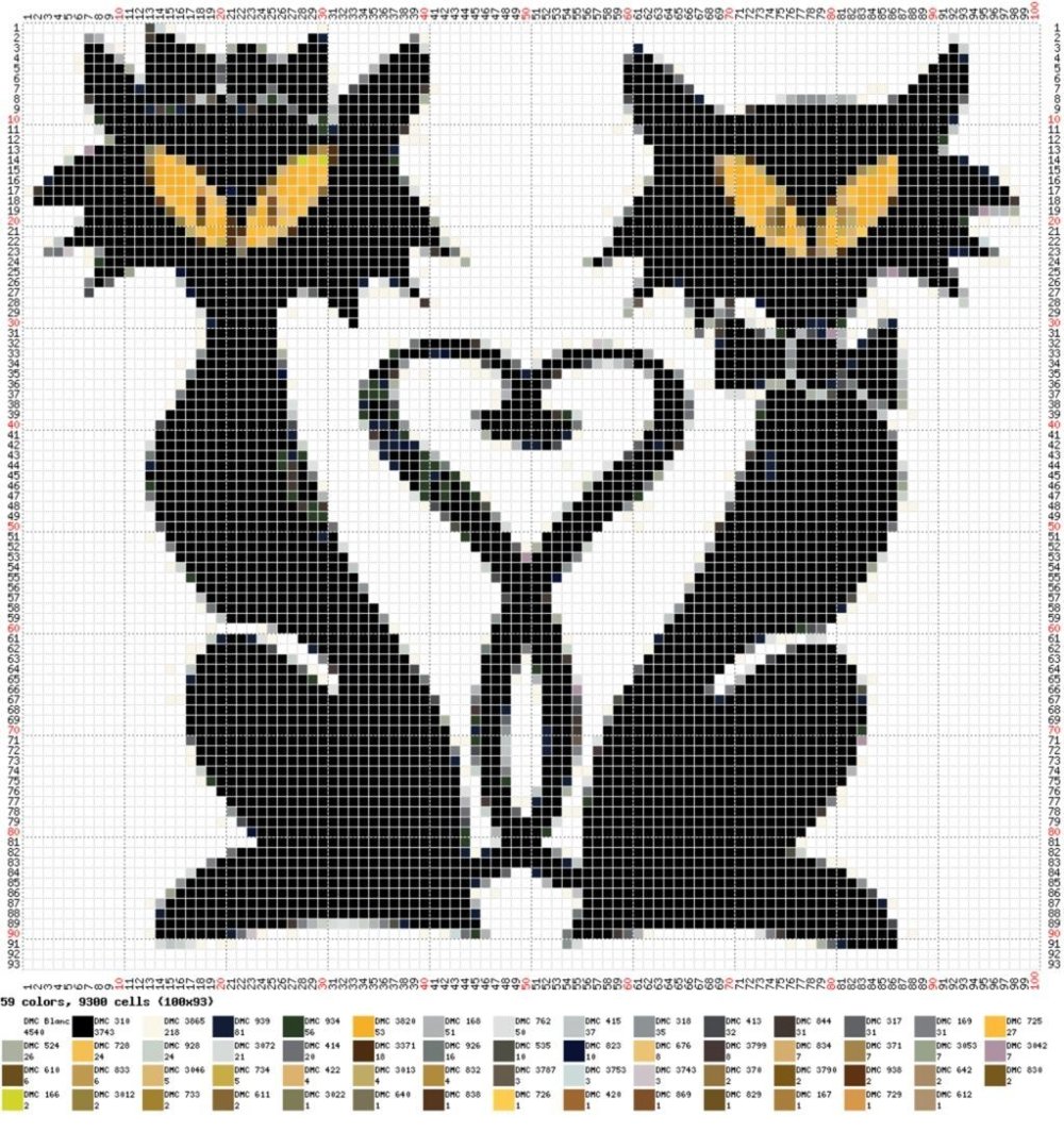 Вышивка календарь кошки