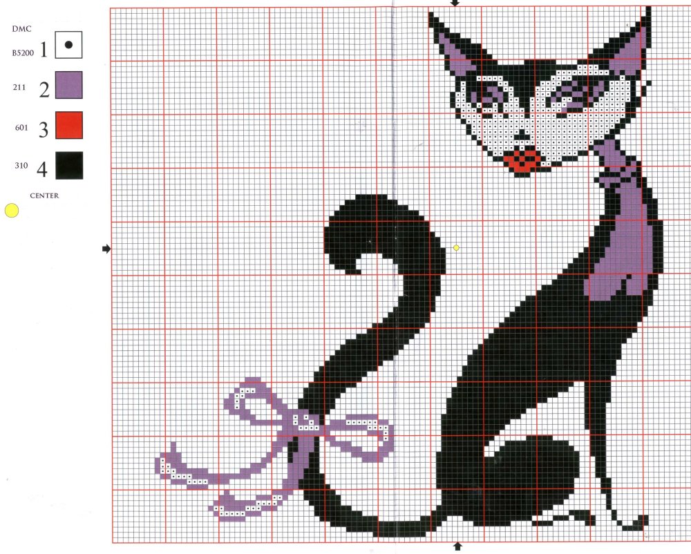 Рисунки по клеточкам Инь Янь