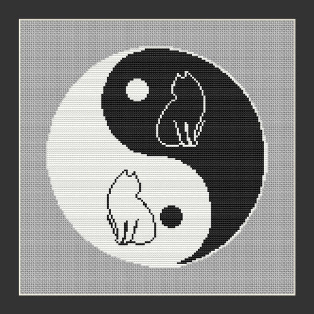 Вышивка силуэт кошки