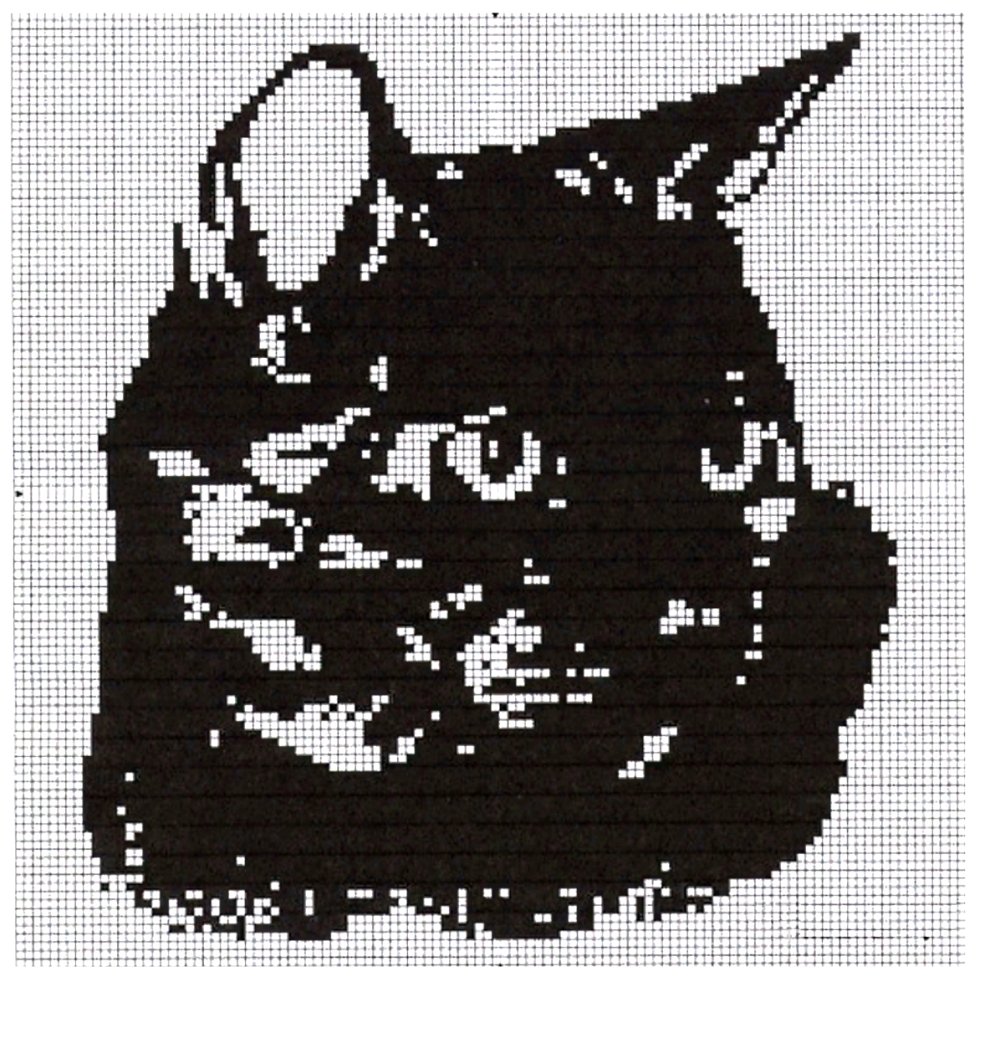 Мини вышивка черный кот