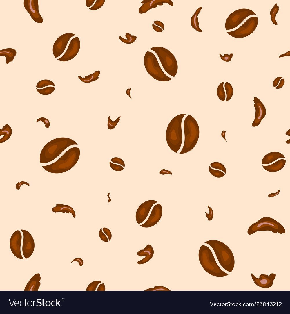 Зерна кофе на бежевом фоне