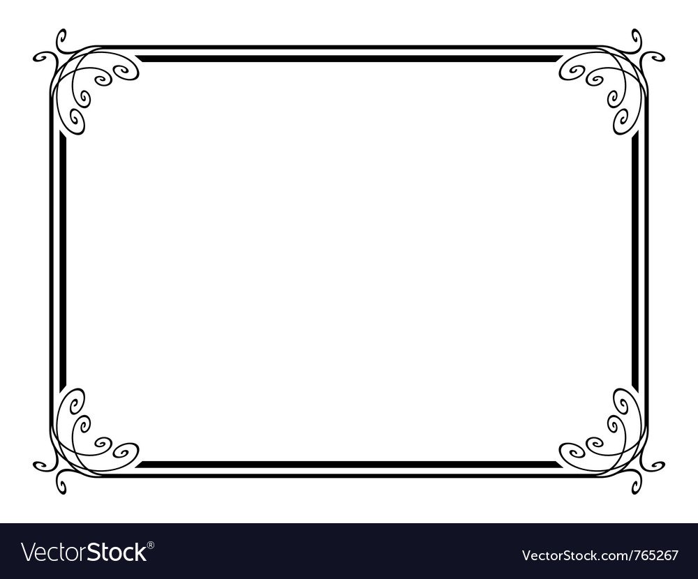 Рамка с вензелями чб прямоугольная