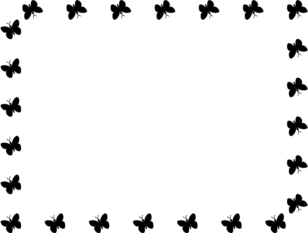 Рамка с бабочками на прозрачном фоне