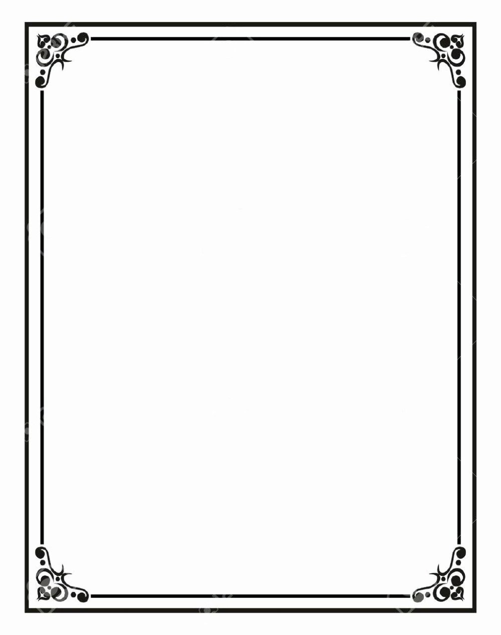 Рамки для текста простые черно-белые