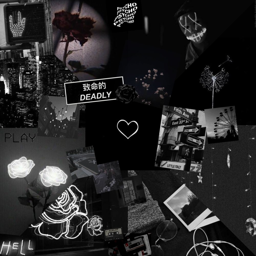 Черный цвет коллаж