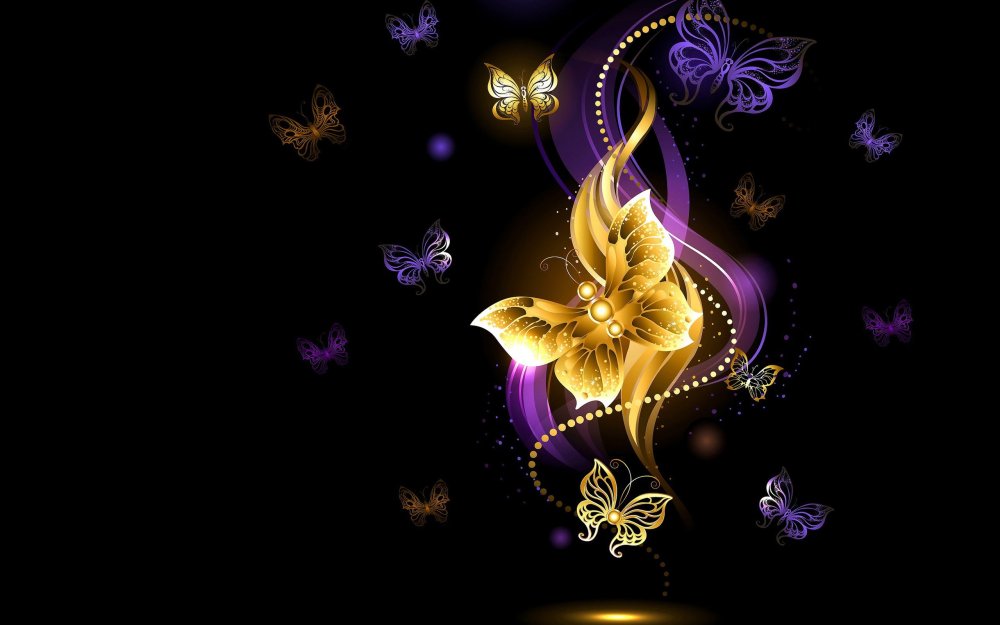 Бабочка на синем фоне