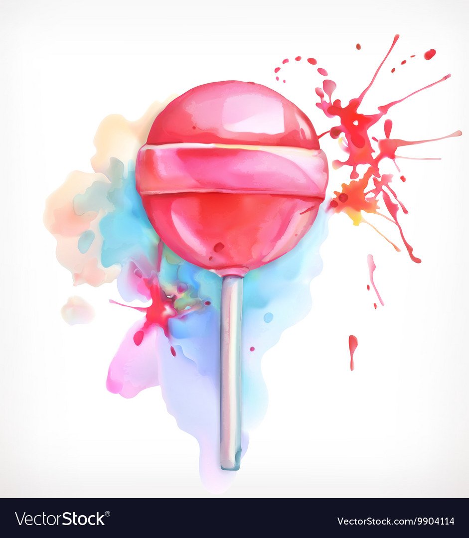 Леденцы на палочке акварельакварель