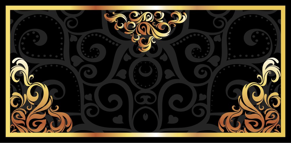 Узор золото на черном