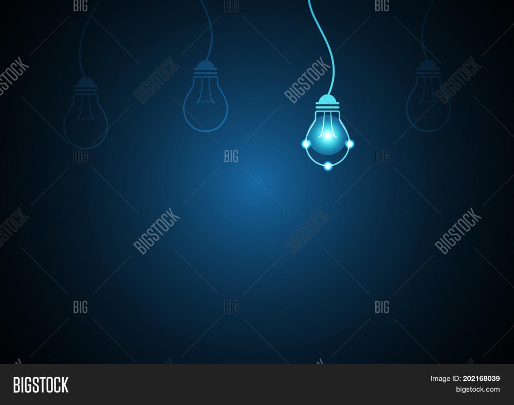 Лампочка вектор синий фон
