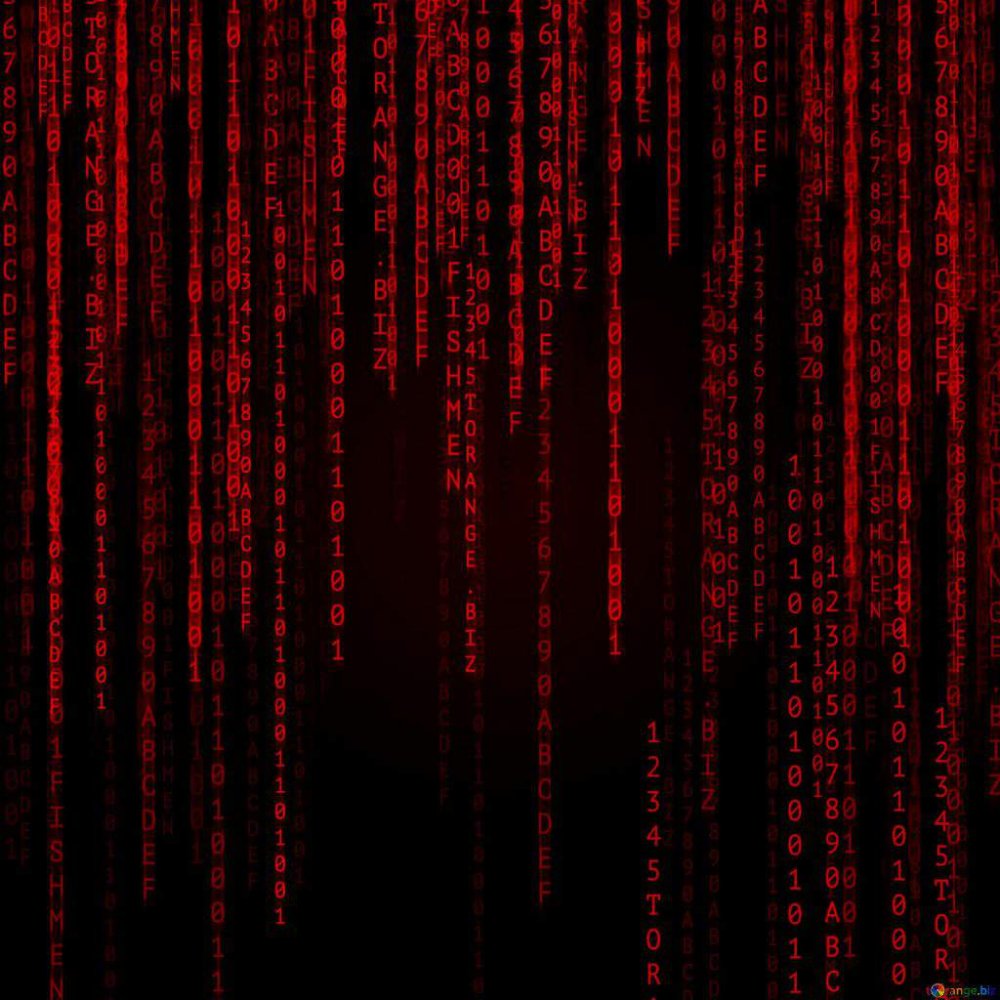 Красные буквы на черном фоне