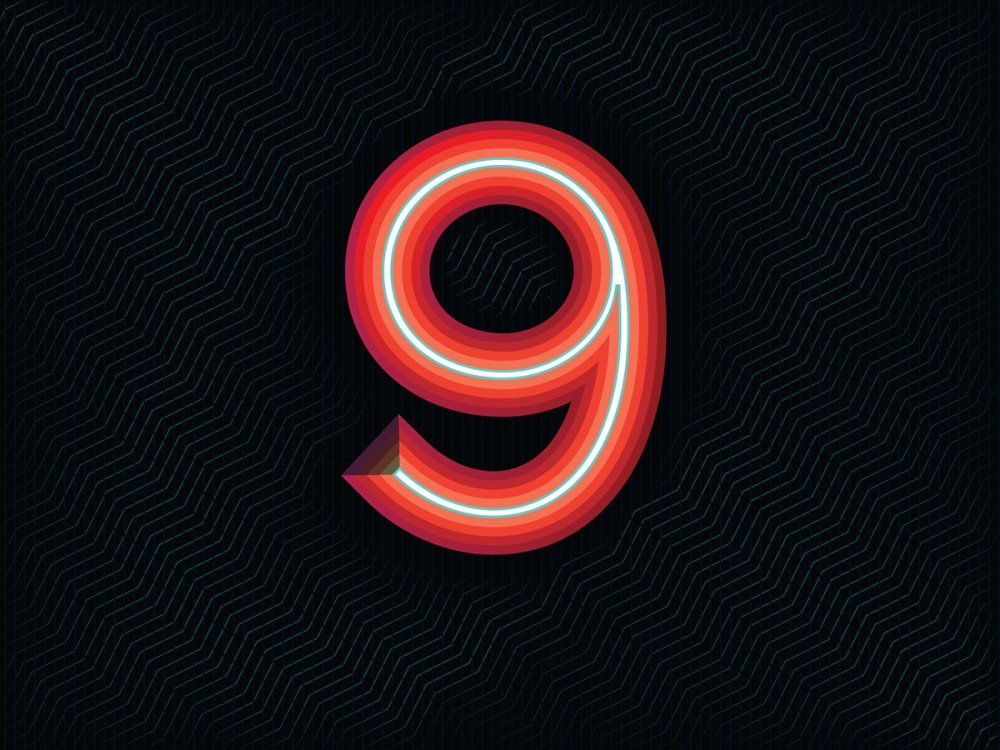 Девять на черном фоне