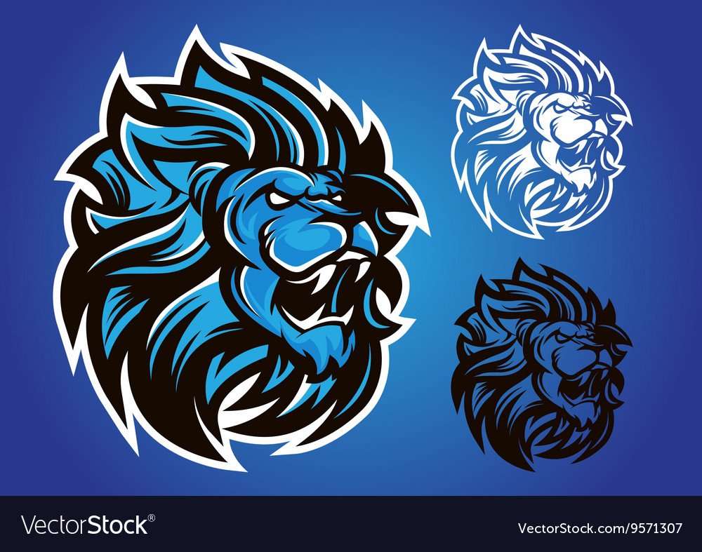 Лев вектор синий