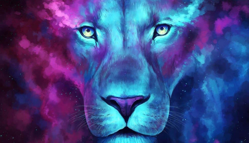 Тигр на фоне космоса