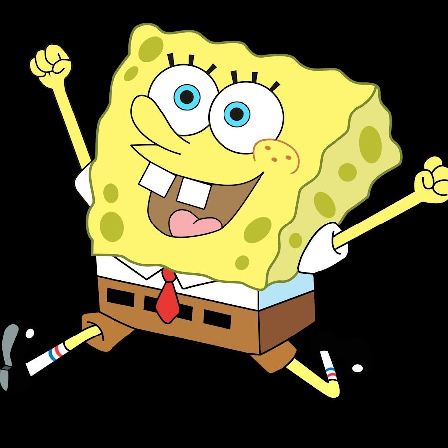 Спанч Боб на черном фоне