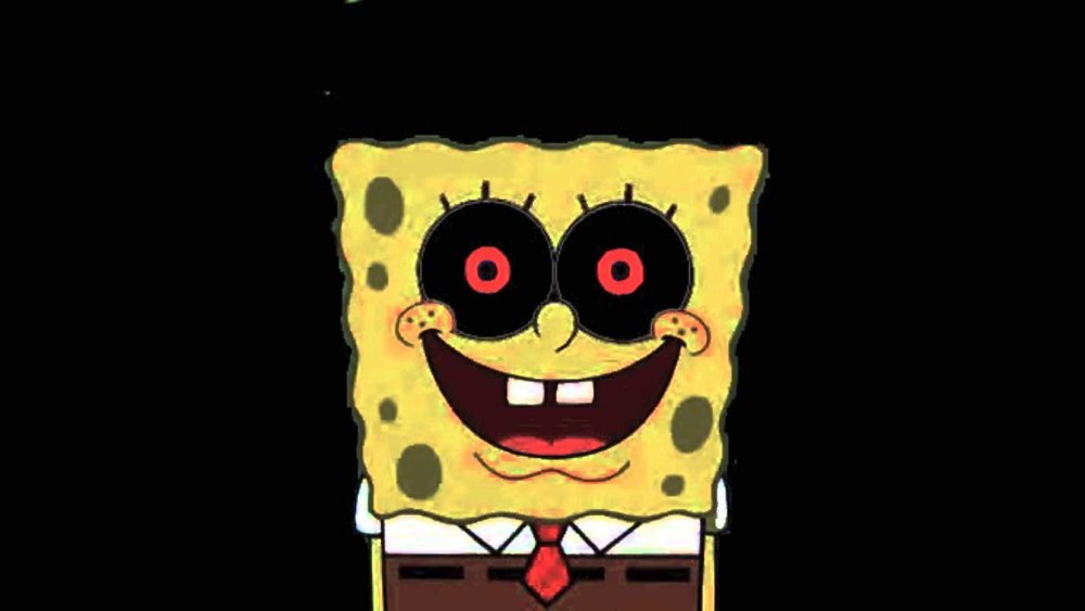 Спанч Боб на черном фоне