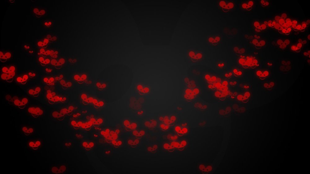 Падающие сердца на чёрном фоне
