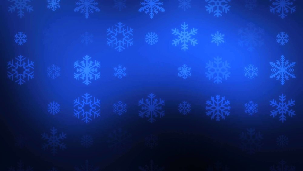 Синий фон со снежинками