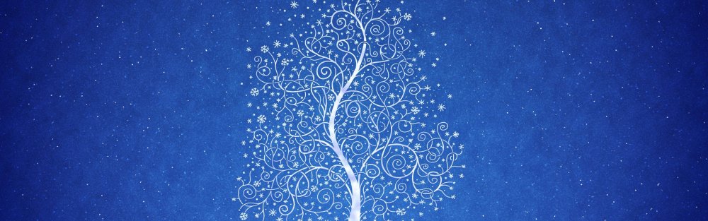 Новогодние узоры на синем фоне