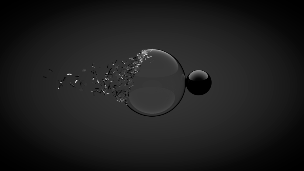 Стеклянный шар на темном фоне