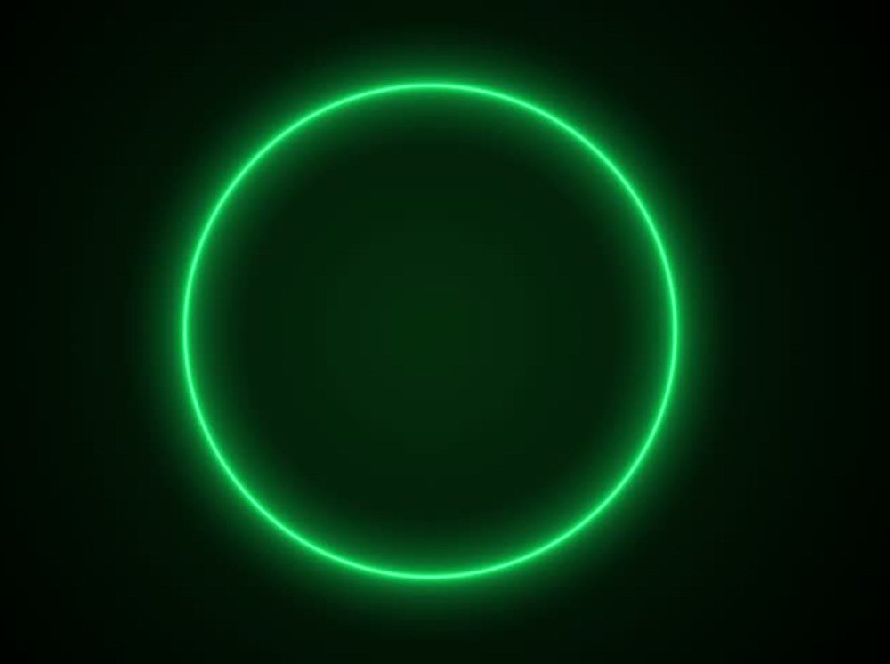 Зеленый неоновый круг