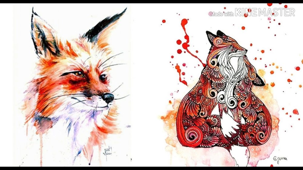 Эскизы тату лисы для девушек