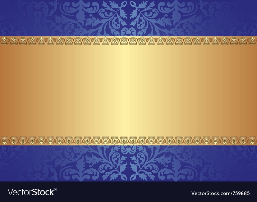 Фон синий с золотом с рамкой