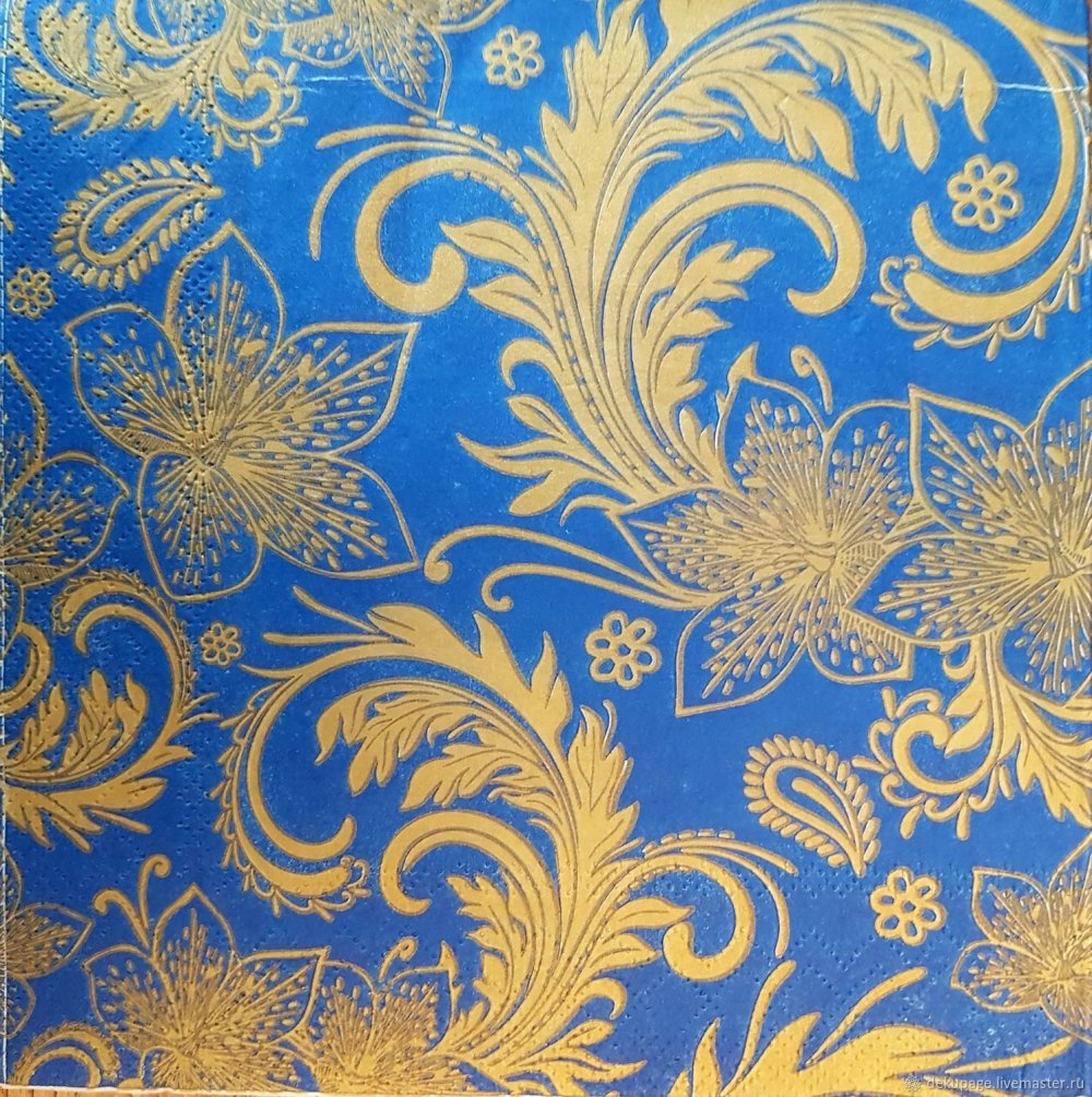 Золотой орнамент на синем фоне