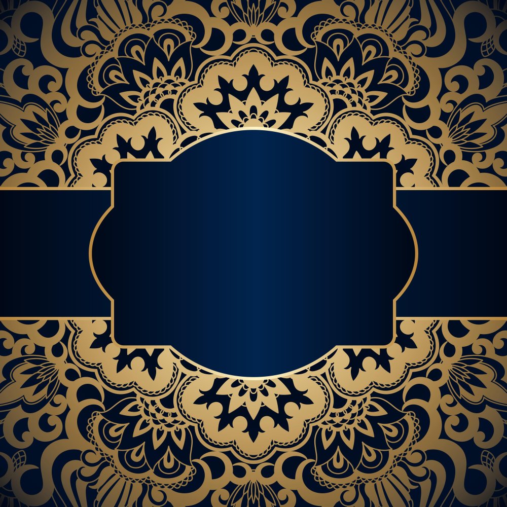 Темно синий с золотом