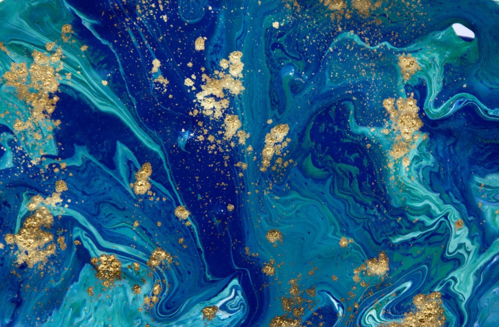 Жидкий акрил бирюза золото