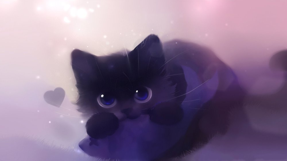 Черный кот мультяшный