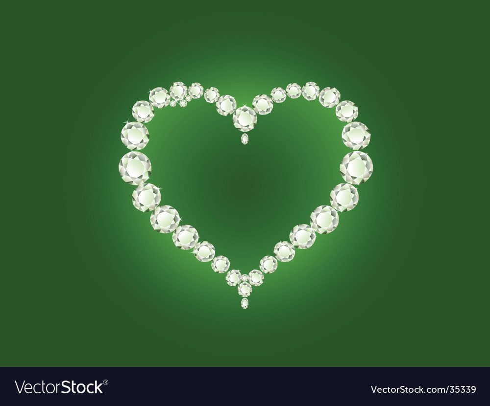 Сердце с зелёным фоном внутри