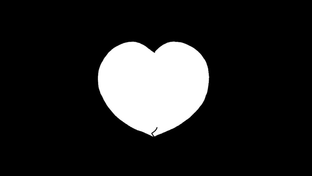 Белое сердце на черном фоне
