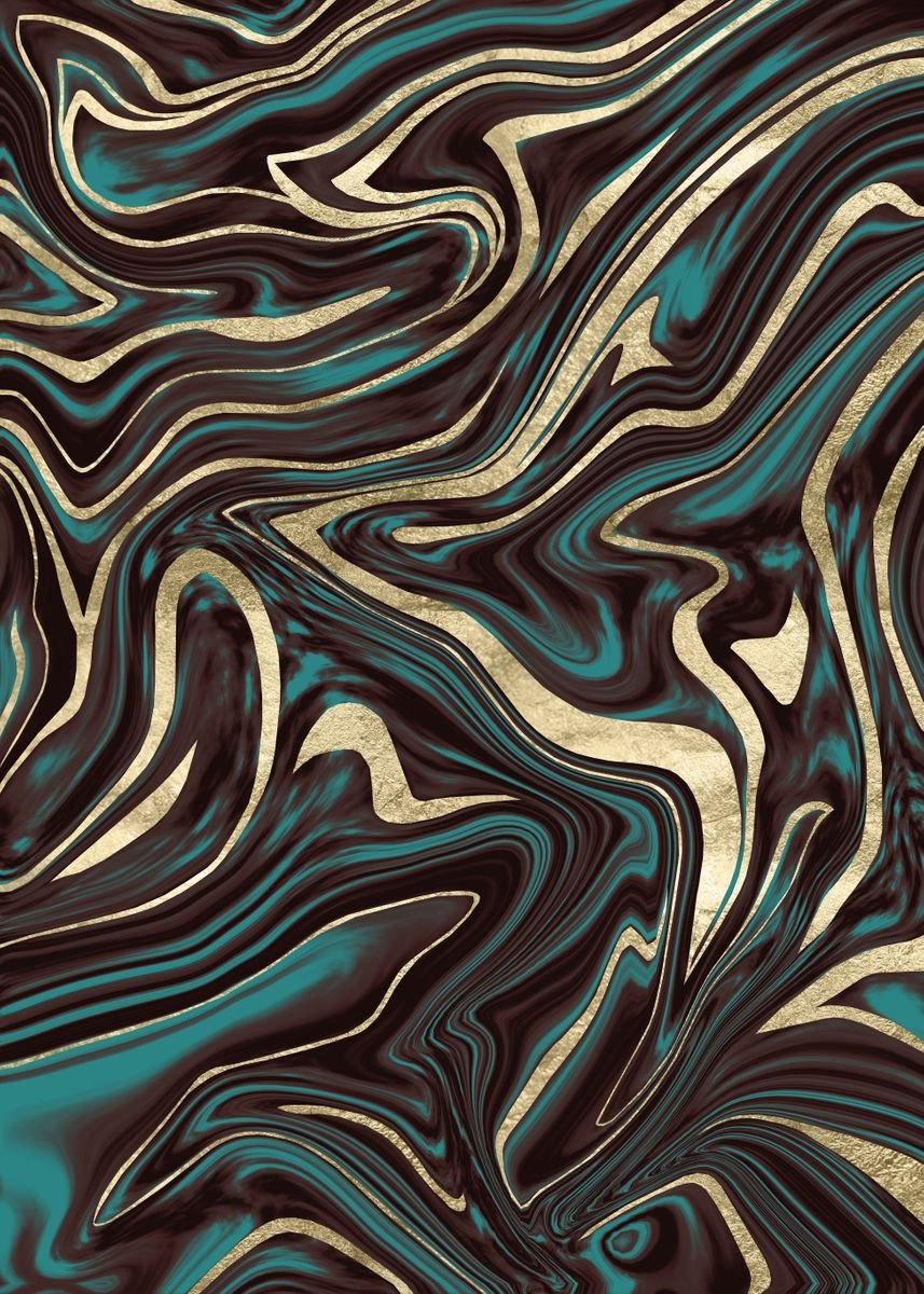 Черные, зеленый и золото