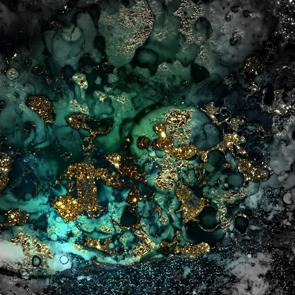 Малахит с золотом