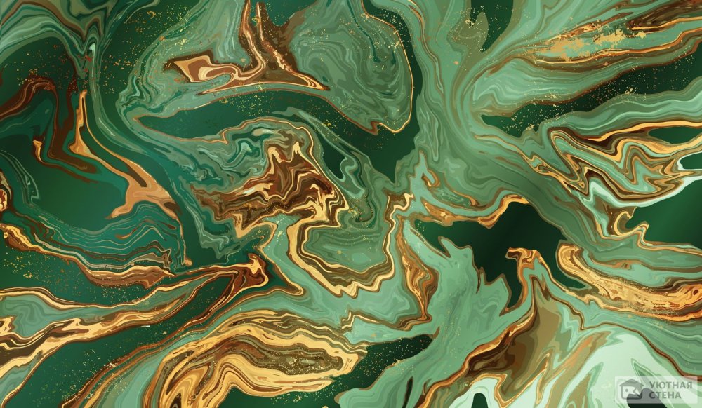 Мраморный изумруд с золотом