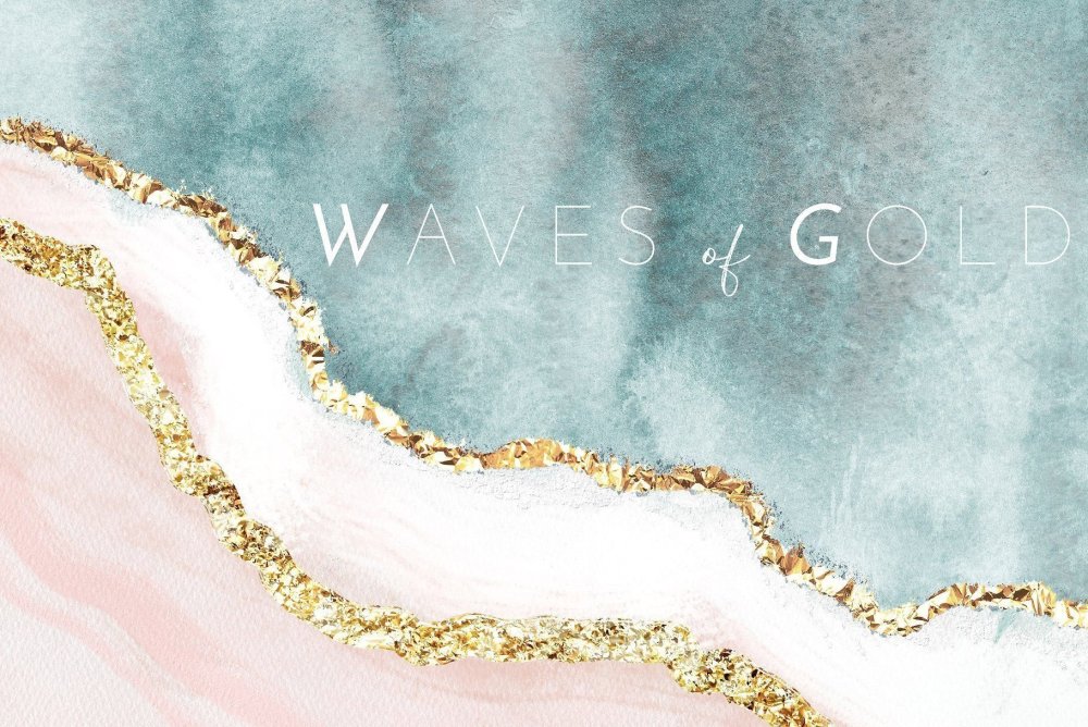 Акварельные разводы с золотом