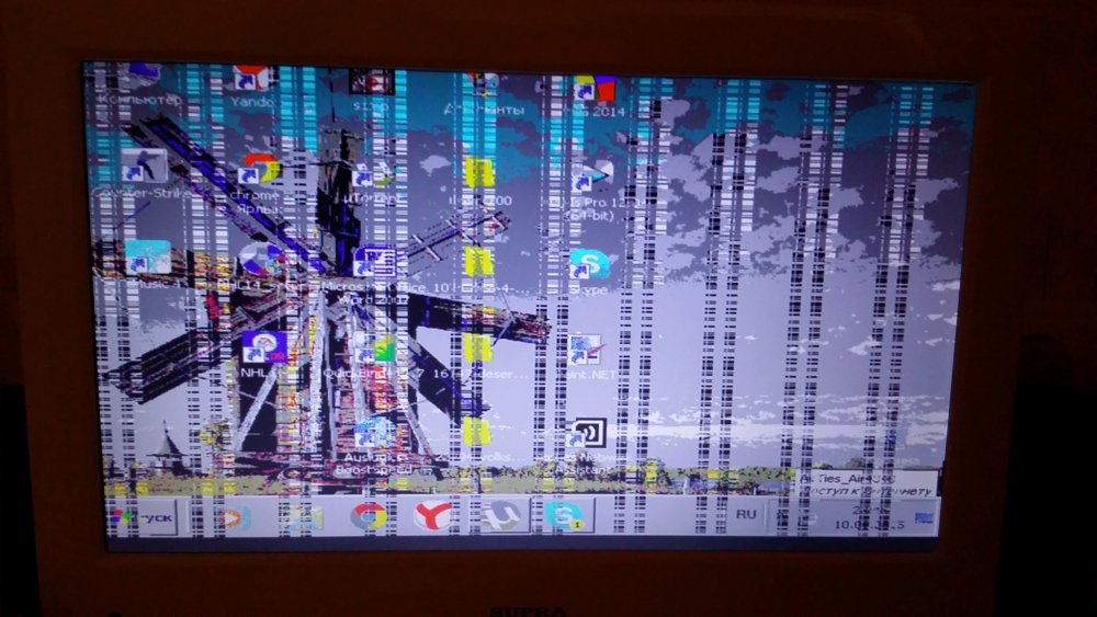 Вертикальные полосы на мониторе