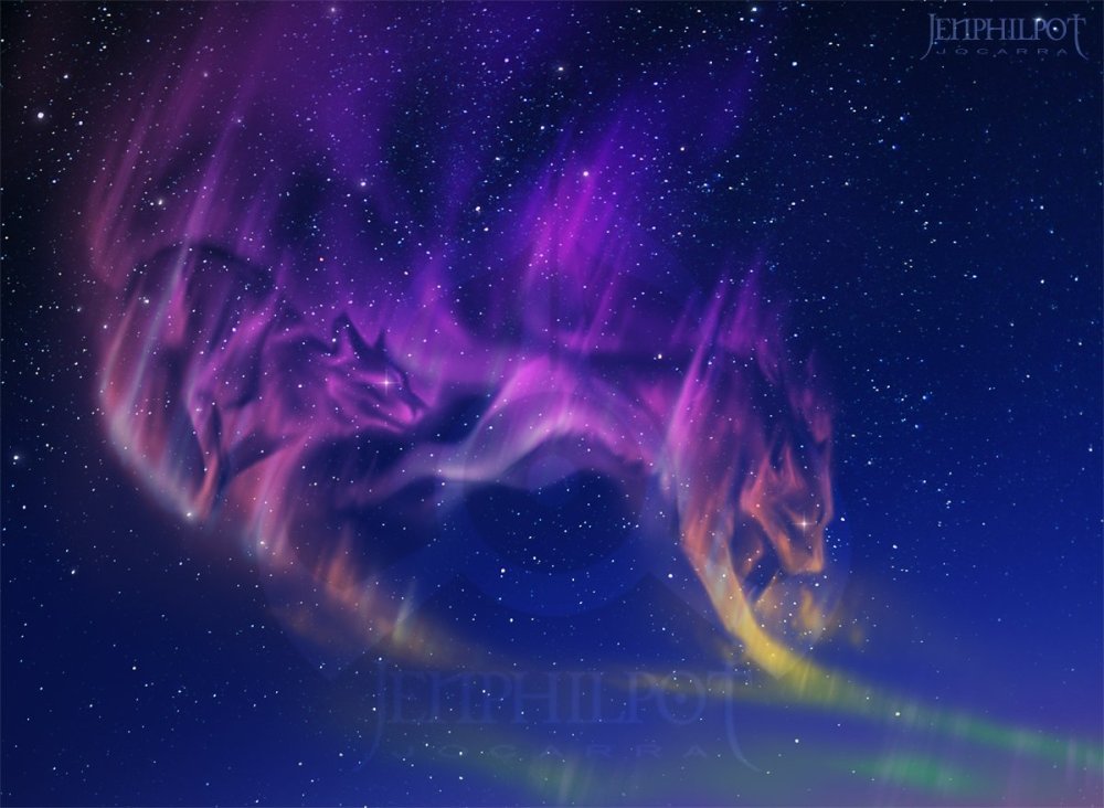 Волк Северное сияние