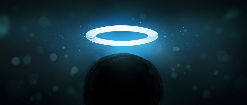 Нимб на черном фоне