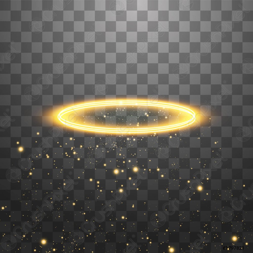 Нимб ангела на прозрачном фоне