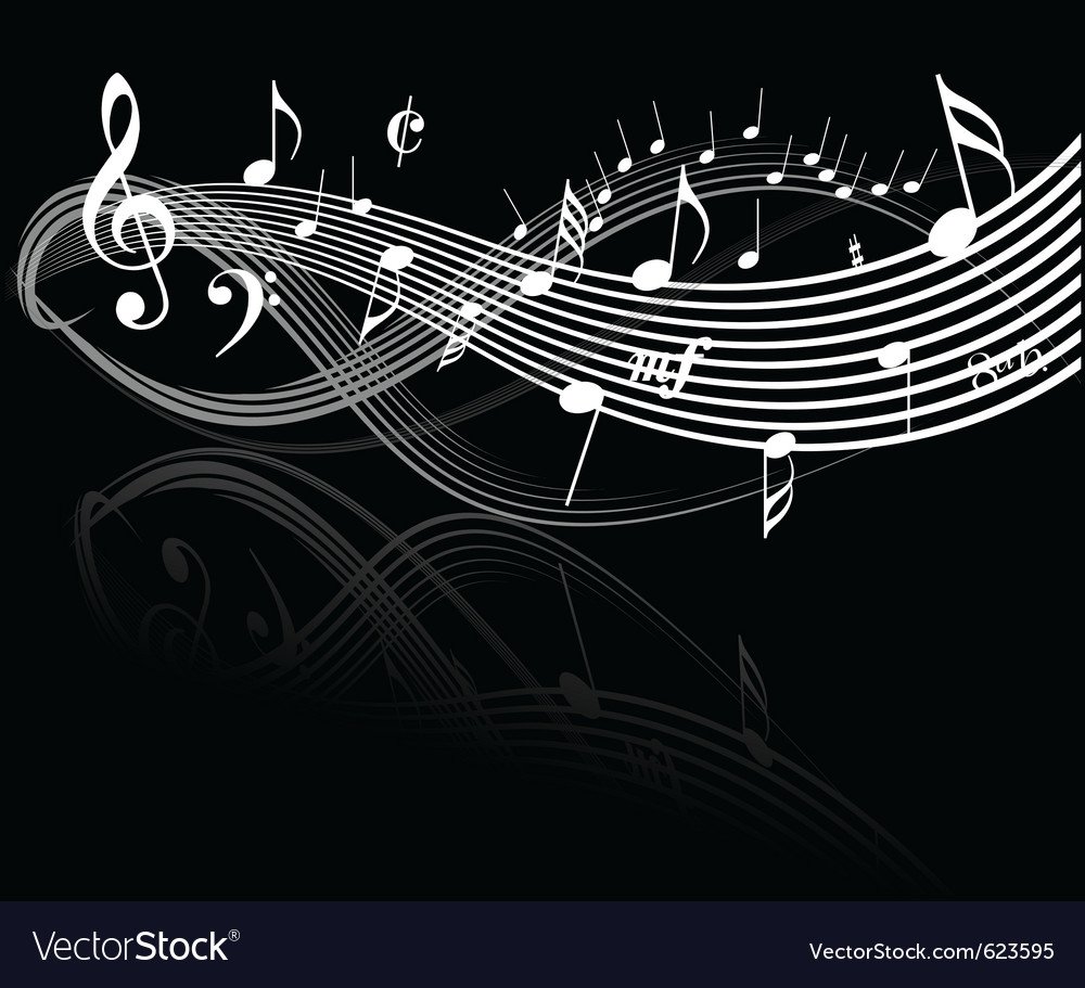 Ноты на черном фоне