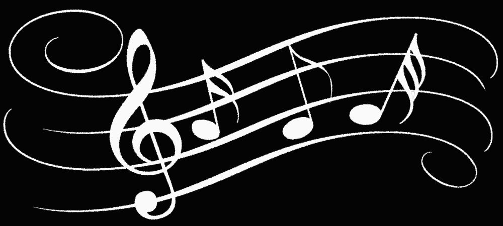 Ноты на черном фоне