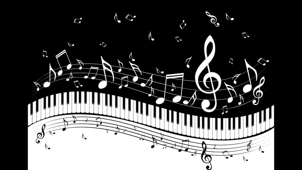 Пианино с нотами векторное изображение