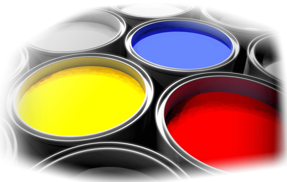 Желтая краска на черном