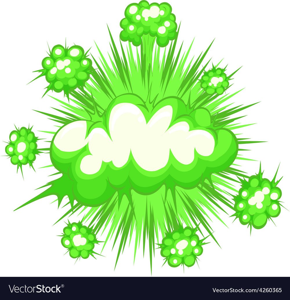 Зелёный взрыв без фона