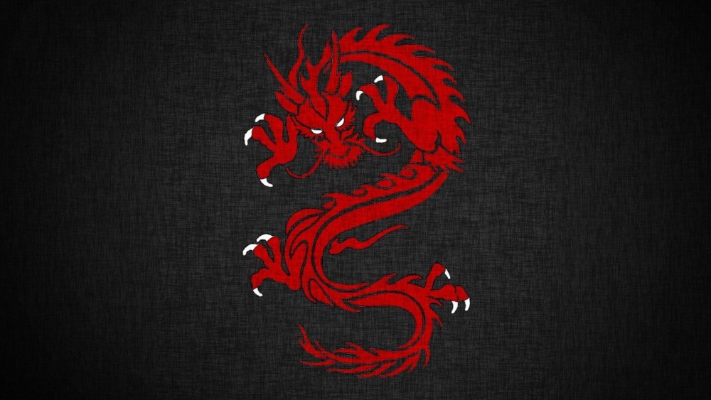 Обои на рабочий стол красный дракон
