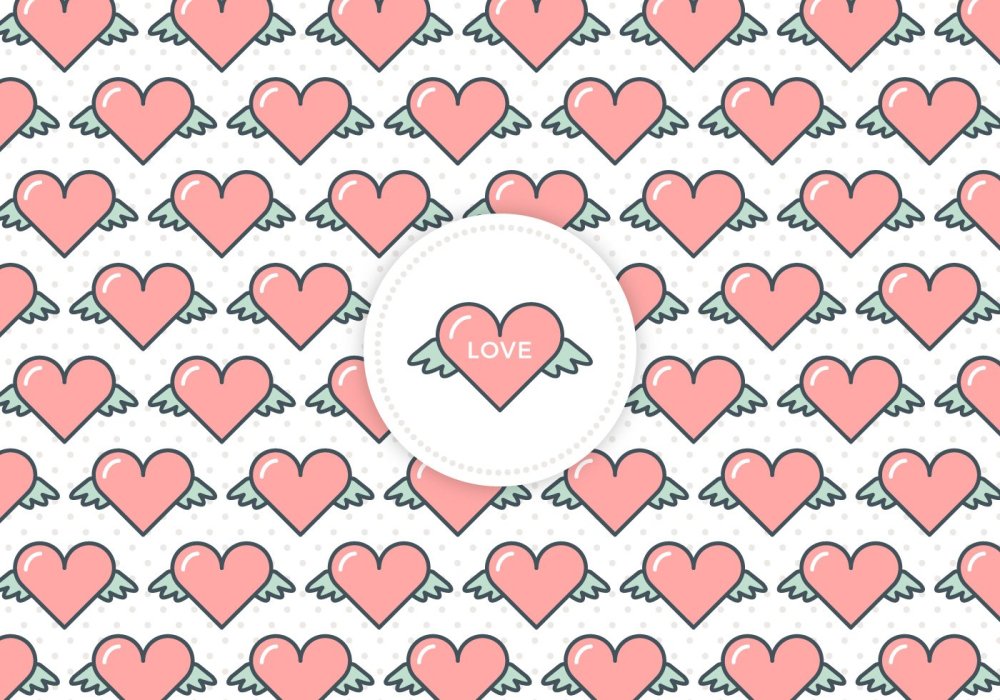 Фиолетовые сердечки обои