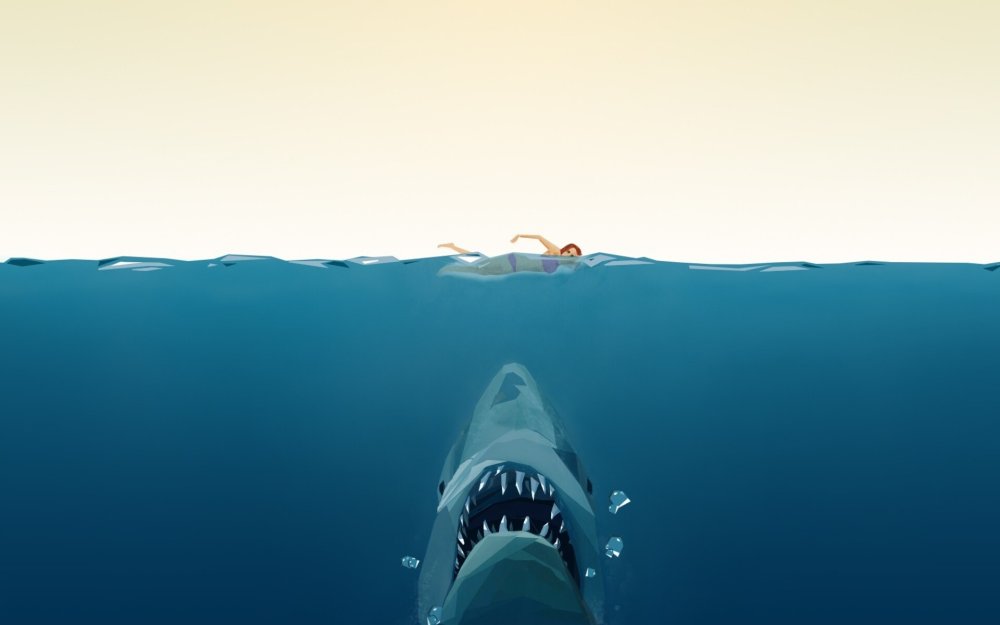 Акула арт Минимализм