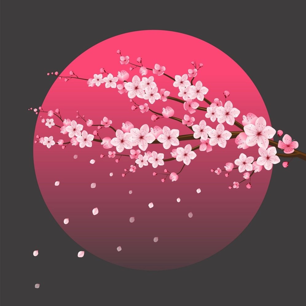 Листья Сакуры арт