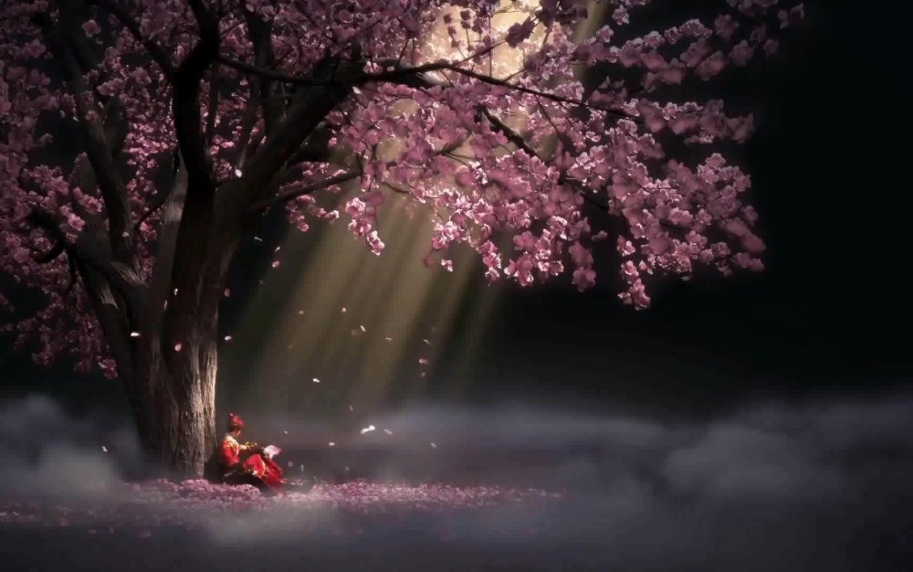 Листья Сакуры арт